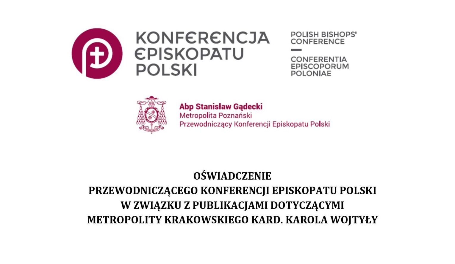 Oswiadczenie przewodniczacwgo KEP ws. publikacji na temat sw. Jana Pawla II 1